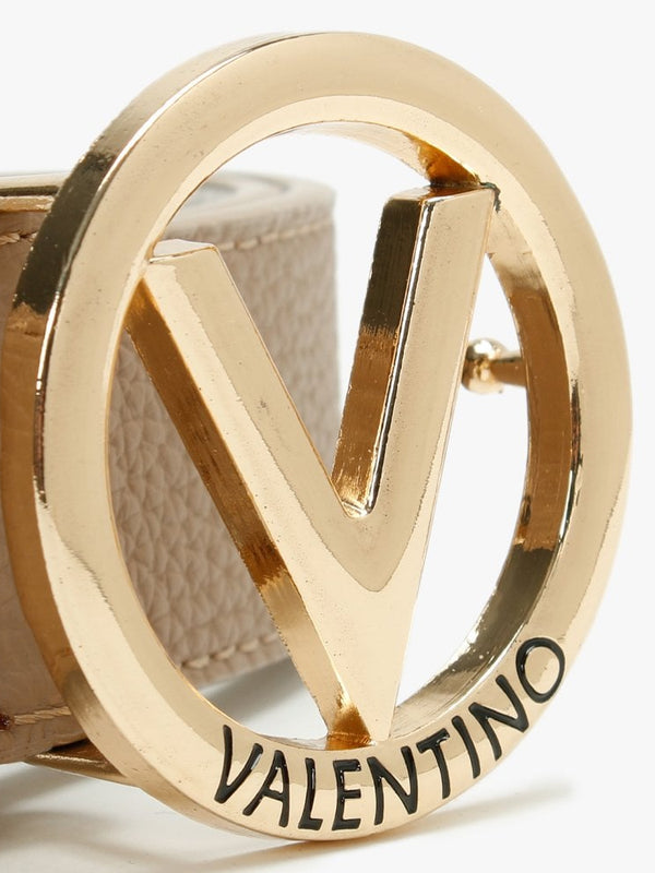 Round Buckle Taupe Belt