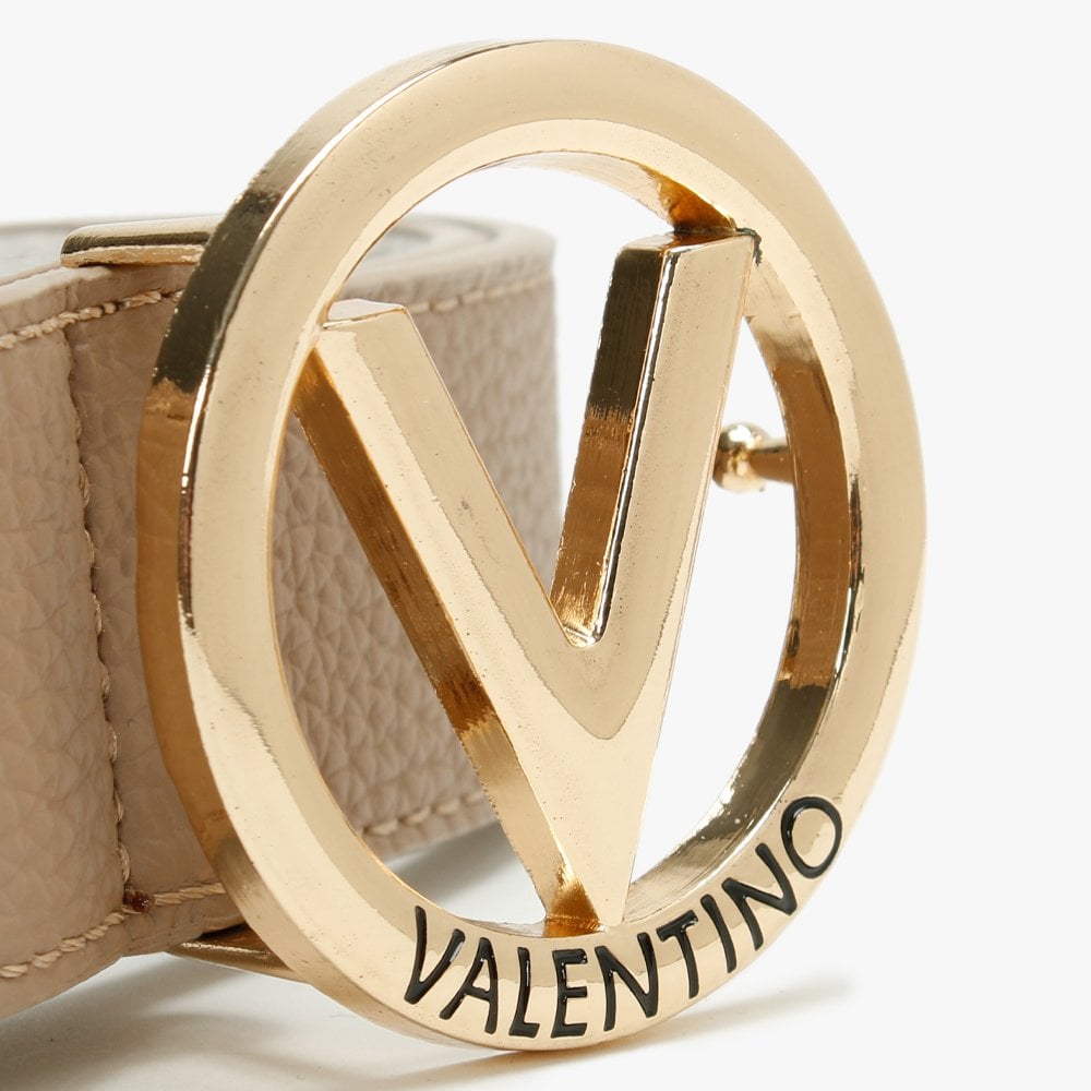 Round Buckle Taupe Belt