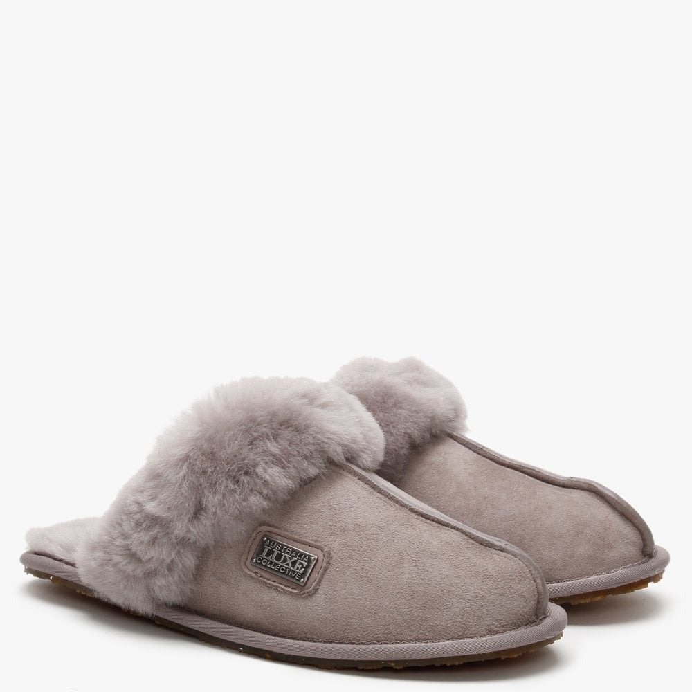 Opal Double-Face Sheepskin Closed Mule Slippers