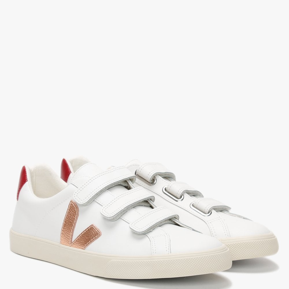 3-Lock Extra White Venus Marsala Leather Trainers