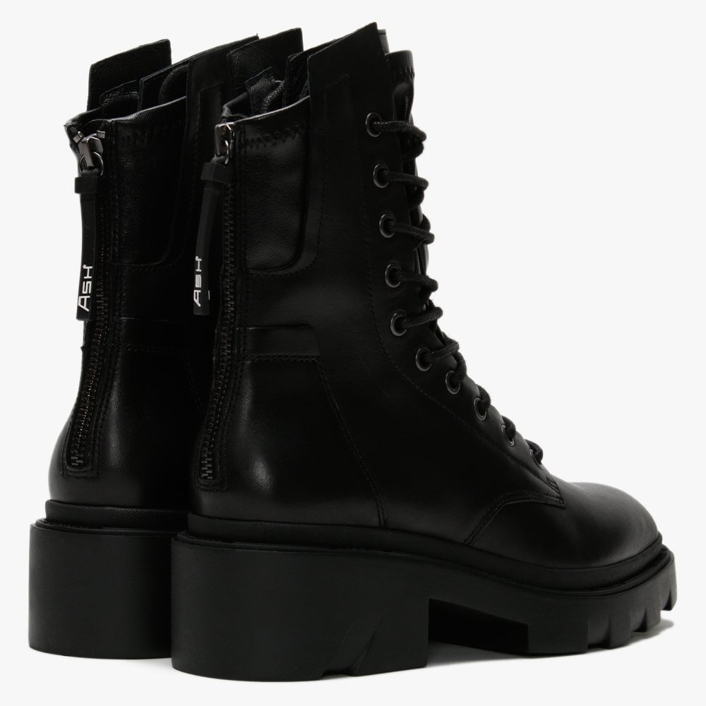 Madness Black Leather Chunky Ankle Boots