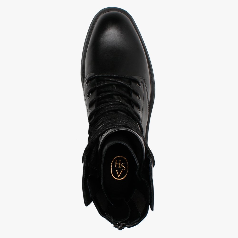 Madness Black Leather Chunky Ankle Boots