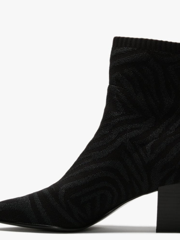 Candy Bis Black Zebra Knitted Ankle Boots