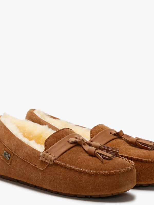 Patrese Tan Double-Face Sheepskin Slippers