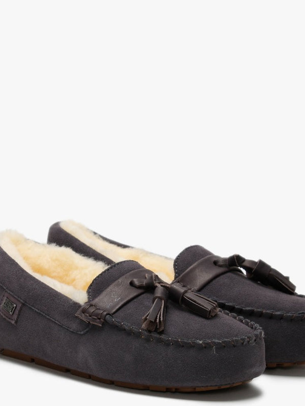 Patrese Grey Double-Face Sheepskin Slippers
