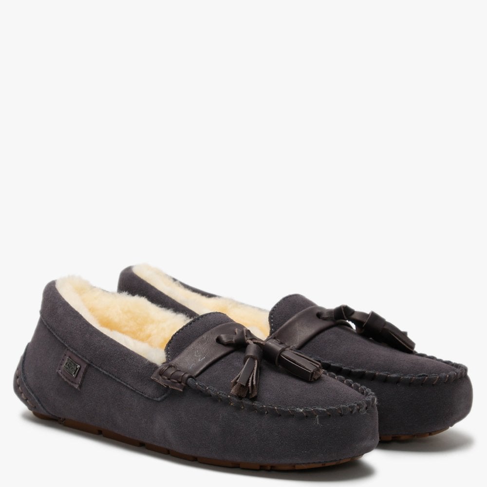 Patrese Grey Double-Face Sheepskin Slippers