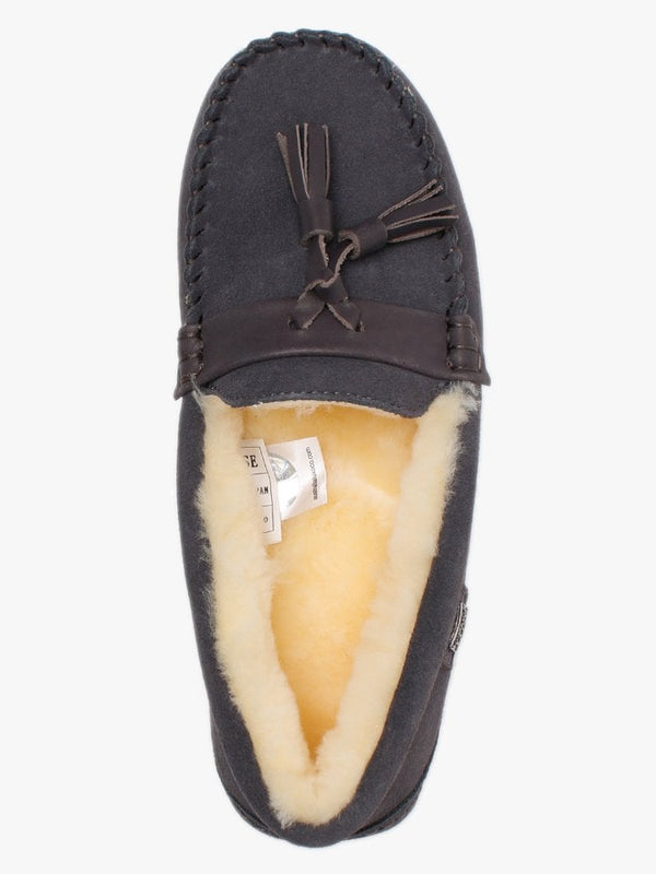 Patrese Grey Double-Face Sheepskin Slippers