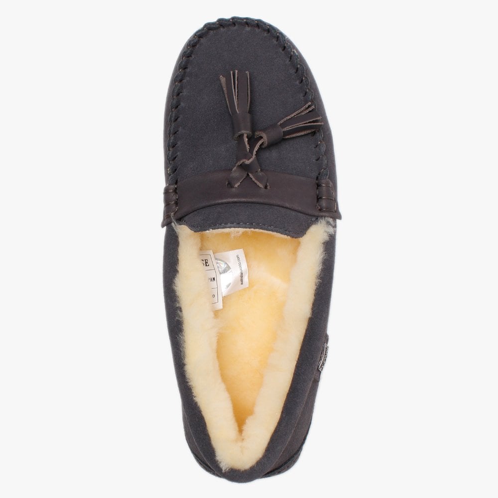 Patrese Grey Double-Face Sheepskin Slippers