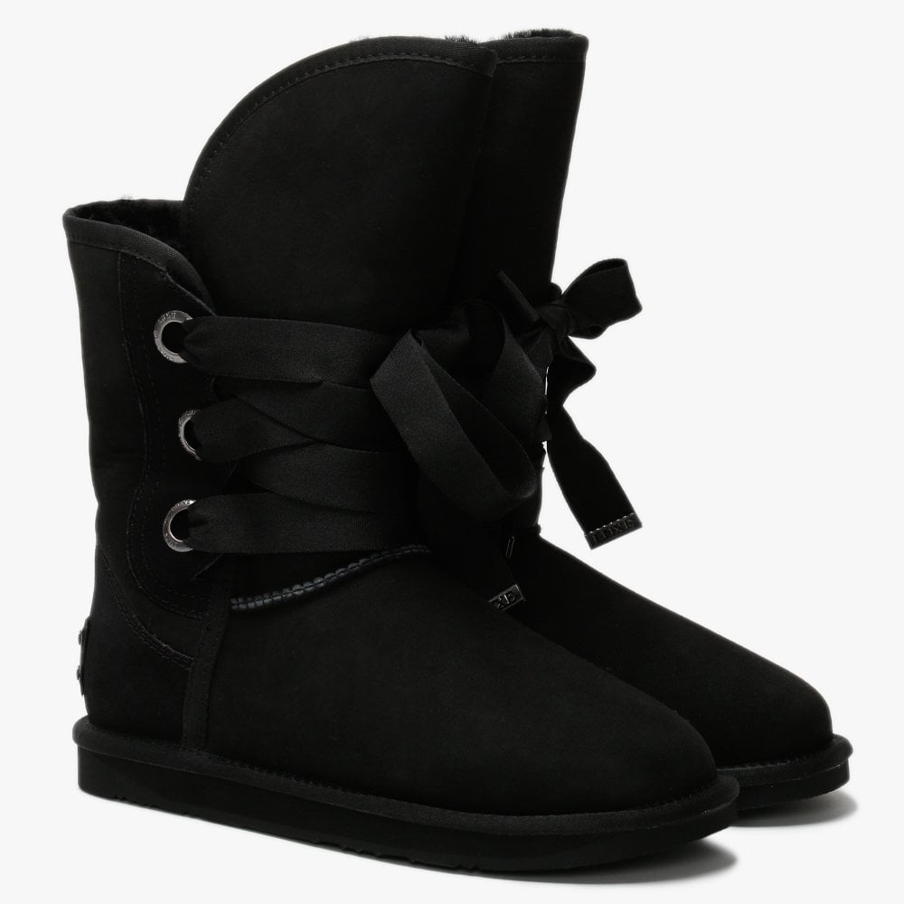 Bedouin Short Black Double-Face Sheepskin Boots