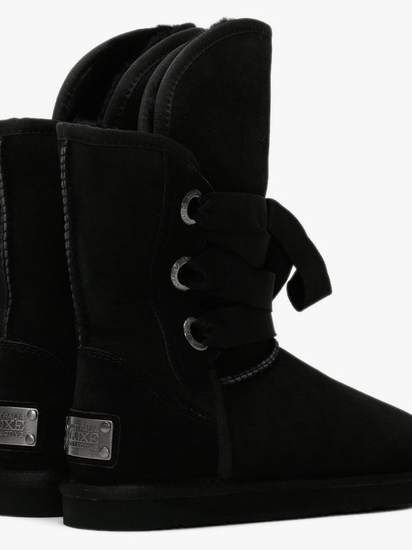 Bedouin Short Black Double-Face Sheepskin Boots