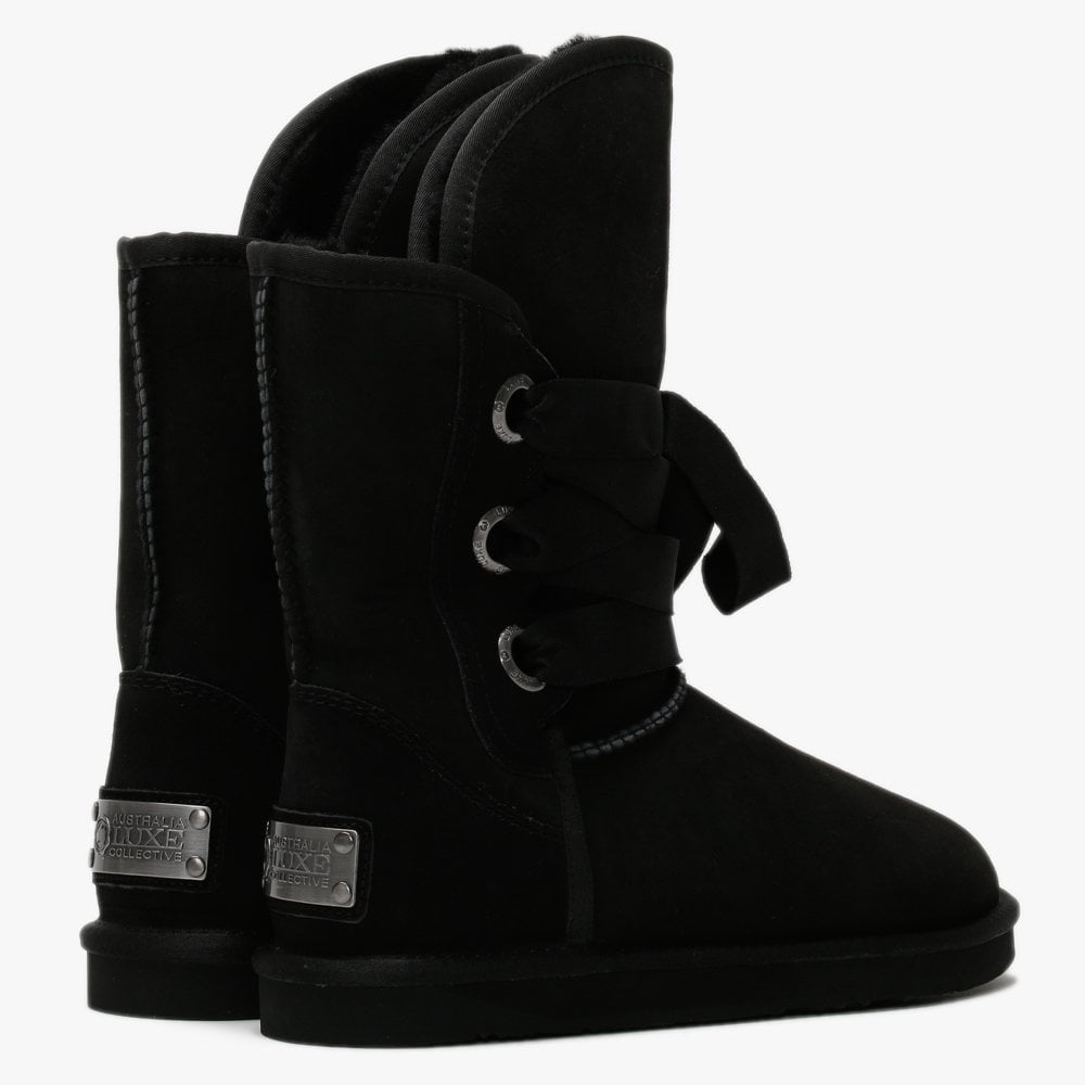 Bedouin Short Black Double-Face Sheepskin Boots