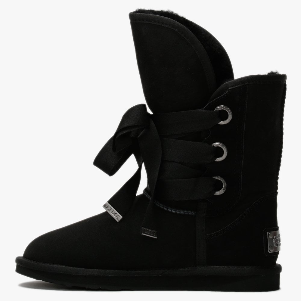 Bedouin Short Black Double-Face Sheepskin Boots