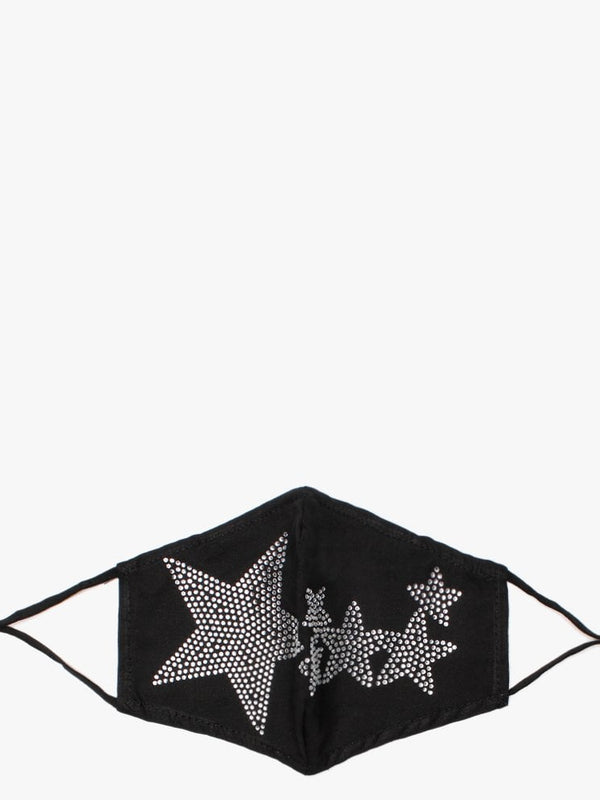 Black Diamante Star Face Mask