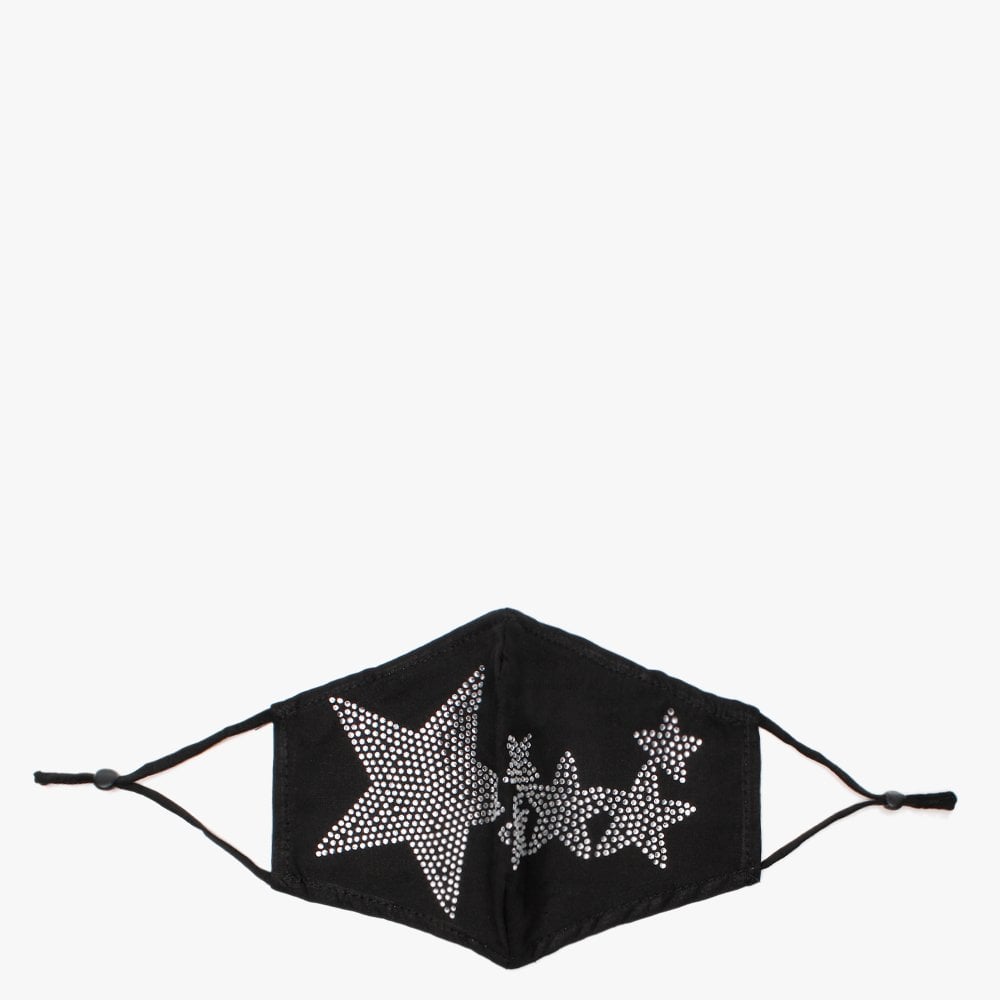 Black Diamante Star Face Mask