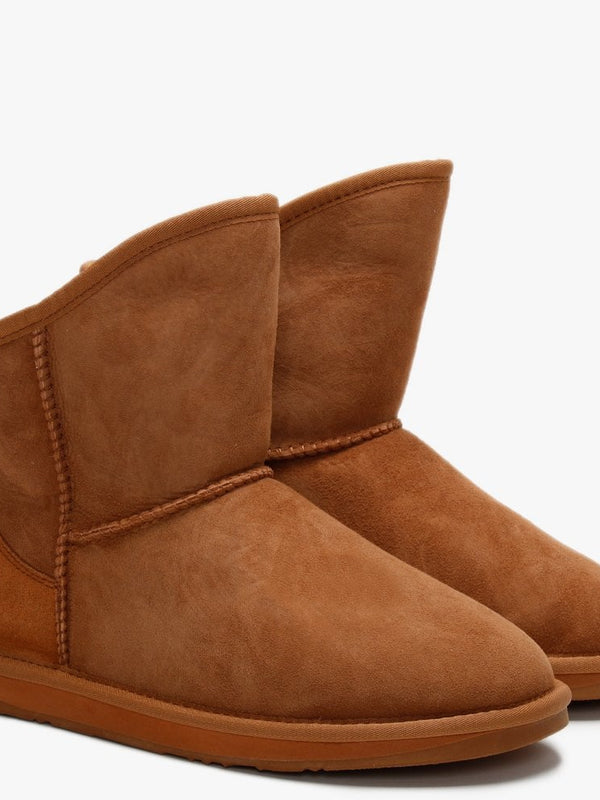 Cosy X-Short Tan Double-Faced Sheepskin Ankle Boots