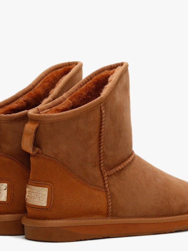 Cosy X-Short Tan Double-Faced Sheepskin Ankle Boots