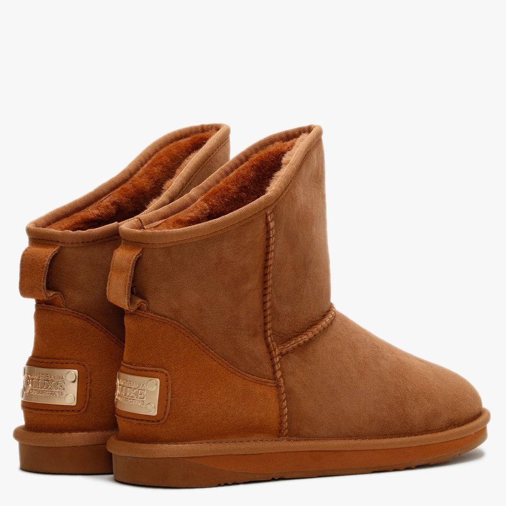 Cosy X-Short Tan Double-Faced Sheepskin Ankle Boots