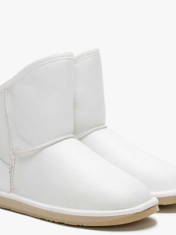 Cosy X-Short White Nappa Double-Faced Sheepskin Ankle Boots