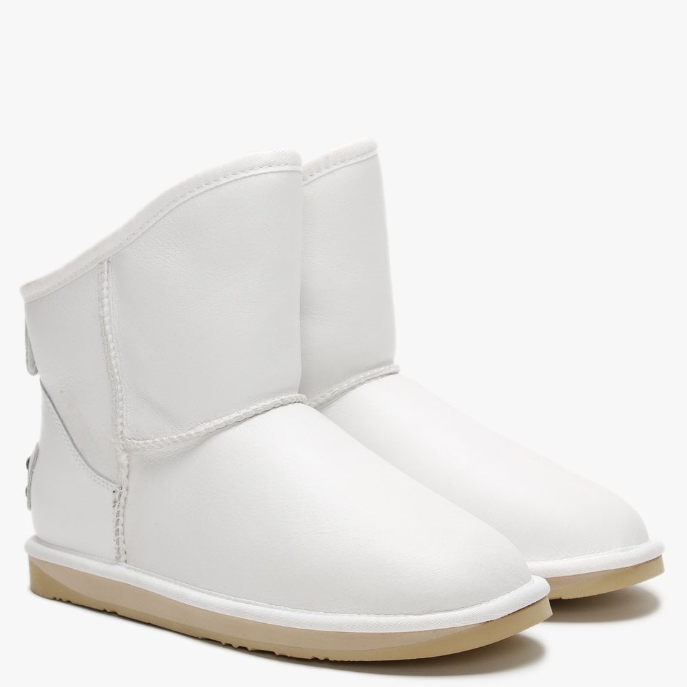 Cosy X-Short White Nappa Double-Faced Sheepskin Ankle Boots
