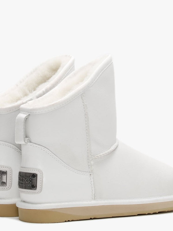 Cosy X-Short White Nappa Double-Faced Sheepskin Ankle Boots