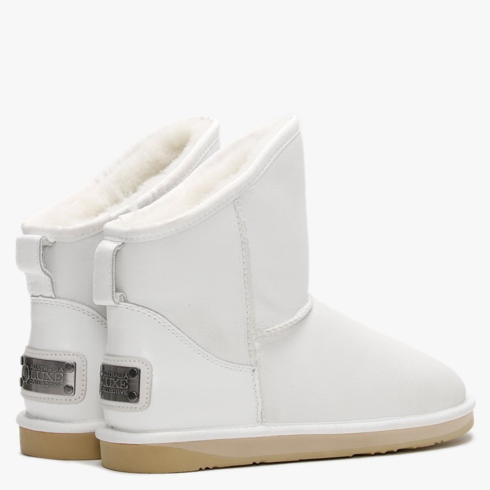 Cosy X-Short White Nappa Double-Faced Sheepskin Ankle Boots