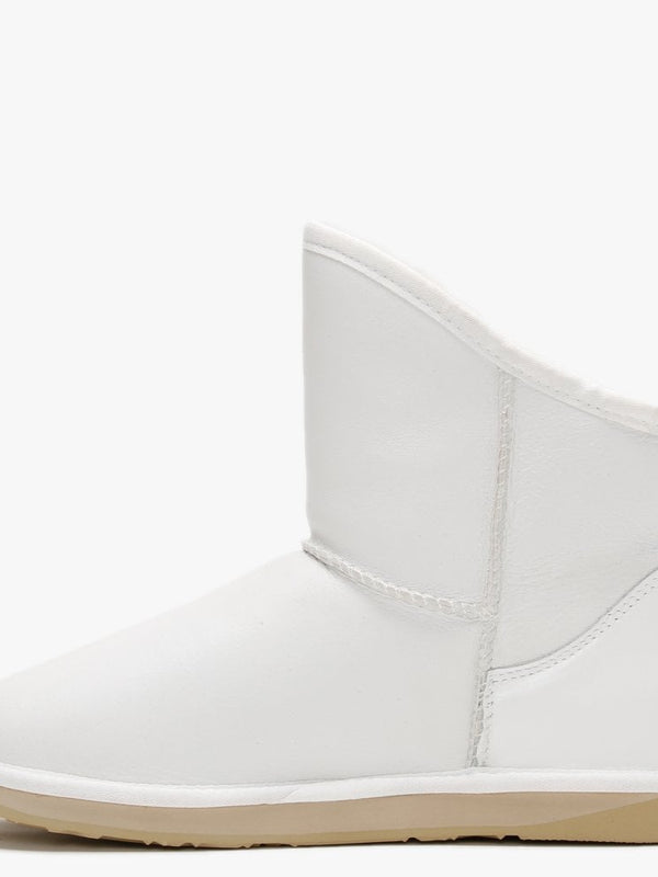 Cosy X-Short White Nappa Double-Faced Sheepskin Ankle Boots