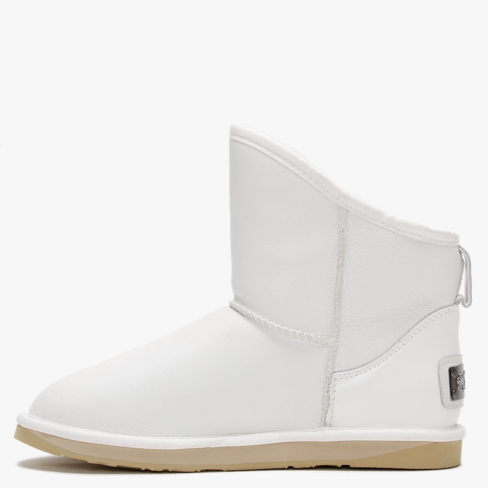 Cosy X-Short White Nappa Double-Faced Sheepskin Ankle Boots