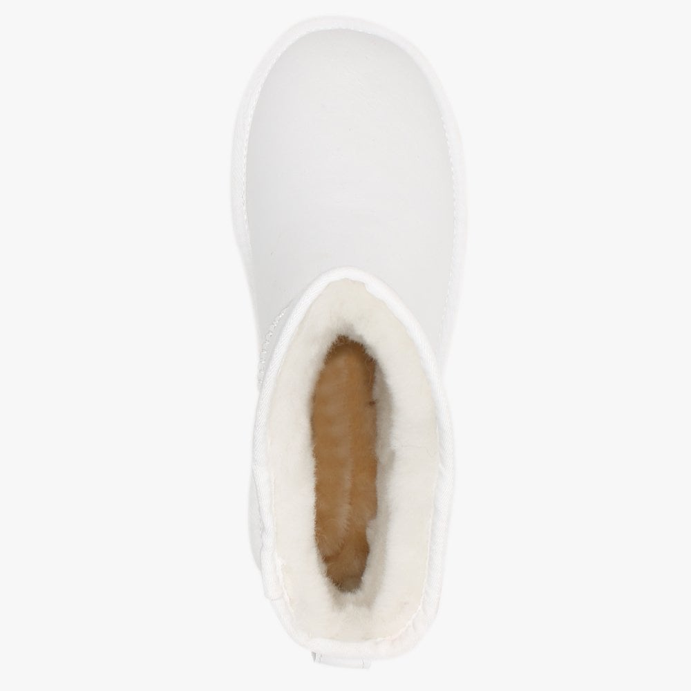 Cosy X-Short White Nappa Double-Faced Sheepskin Ankle Boots