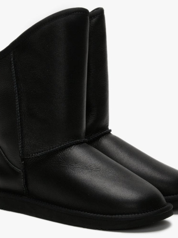 Cosy Short Black Nappa Double-Faced Sheepskin Ankle Boots
