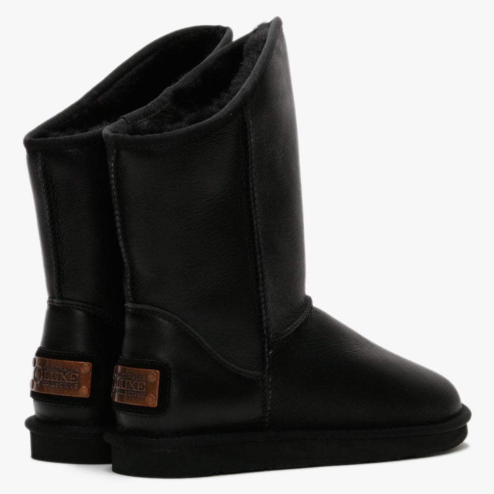 Cosy Short Black Nappa Double-Faced Sheepskin Ankle Boots
