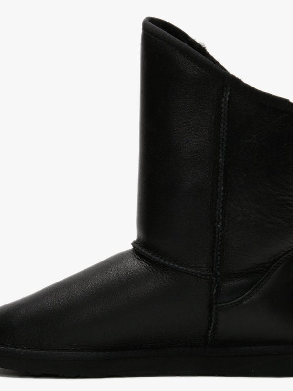 Cosy Short Black Nappa Double-Faced Sheepskin Ankle Boots