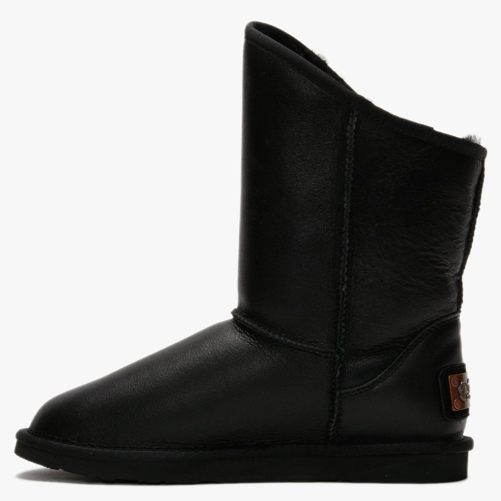 Cosy Short Black Nappa Double-Faced Sheepskin Ankle Boots