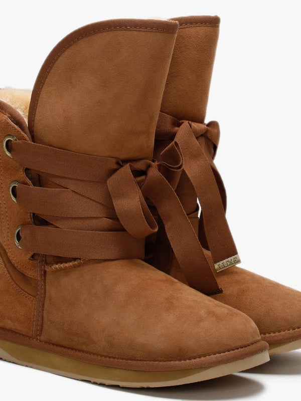 Bedouin Short Tan Double Face Sheepskin Boots