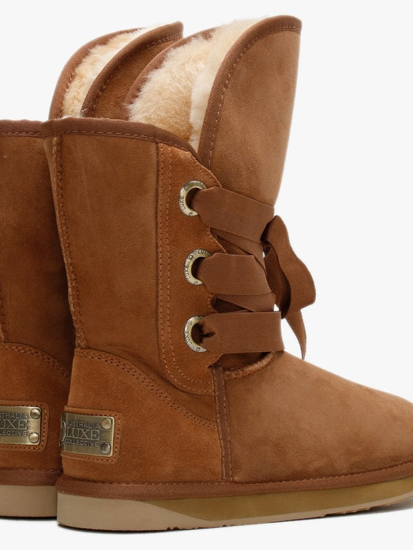 Bedouin Short Tan Double Face Sheepskin Boots