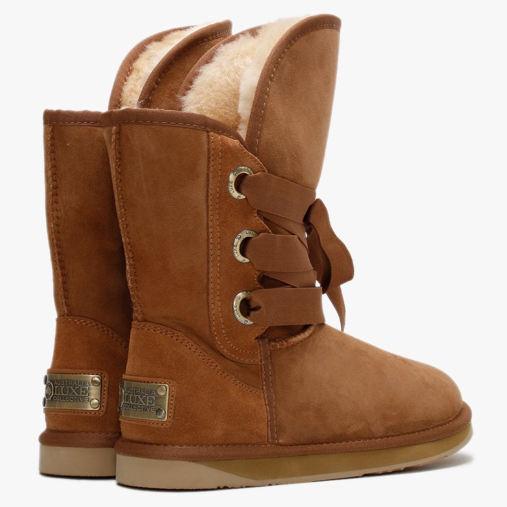 Bedouin Short Tan Double Face Sheepskin Boots