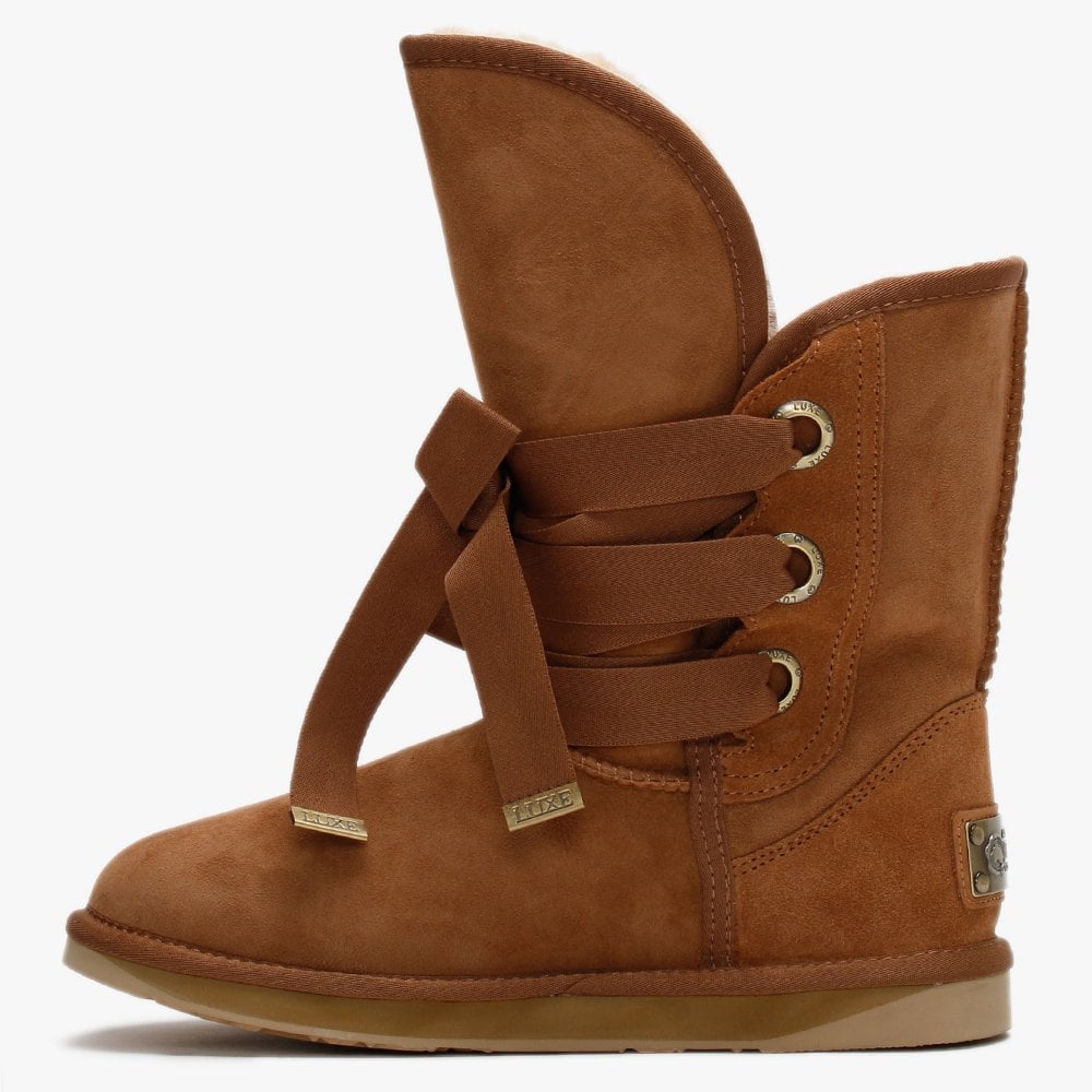 Bedouin Short Tan Double Face Sheepskin Boots