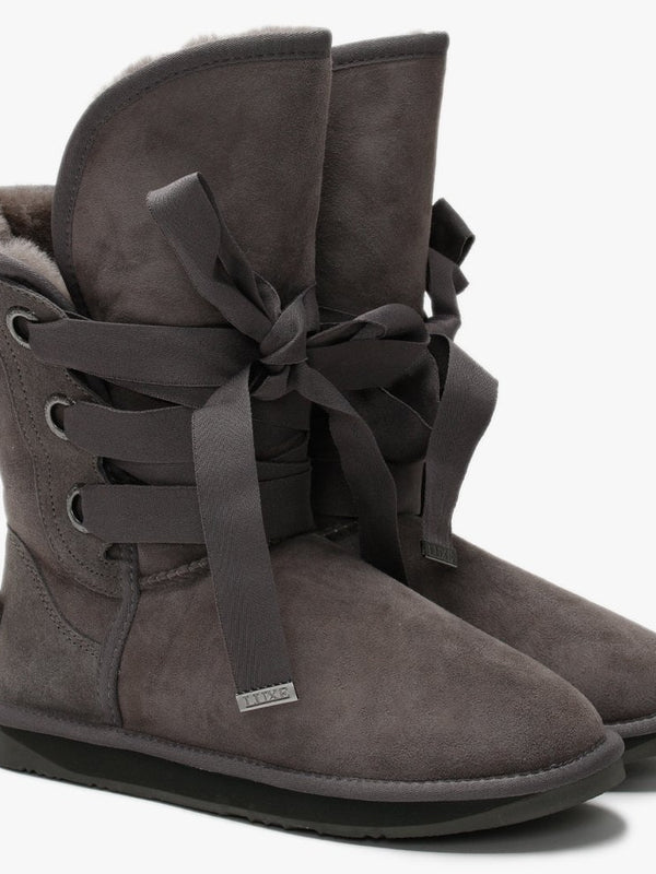 Bedouin Short Grey Double Face Sheepskin Boots
