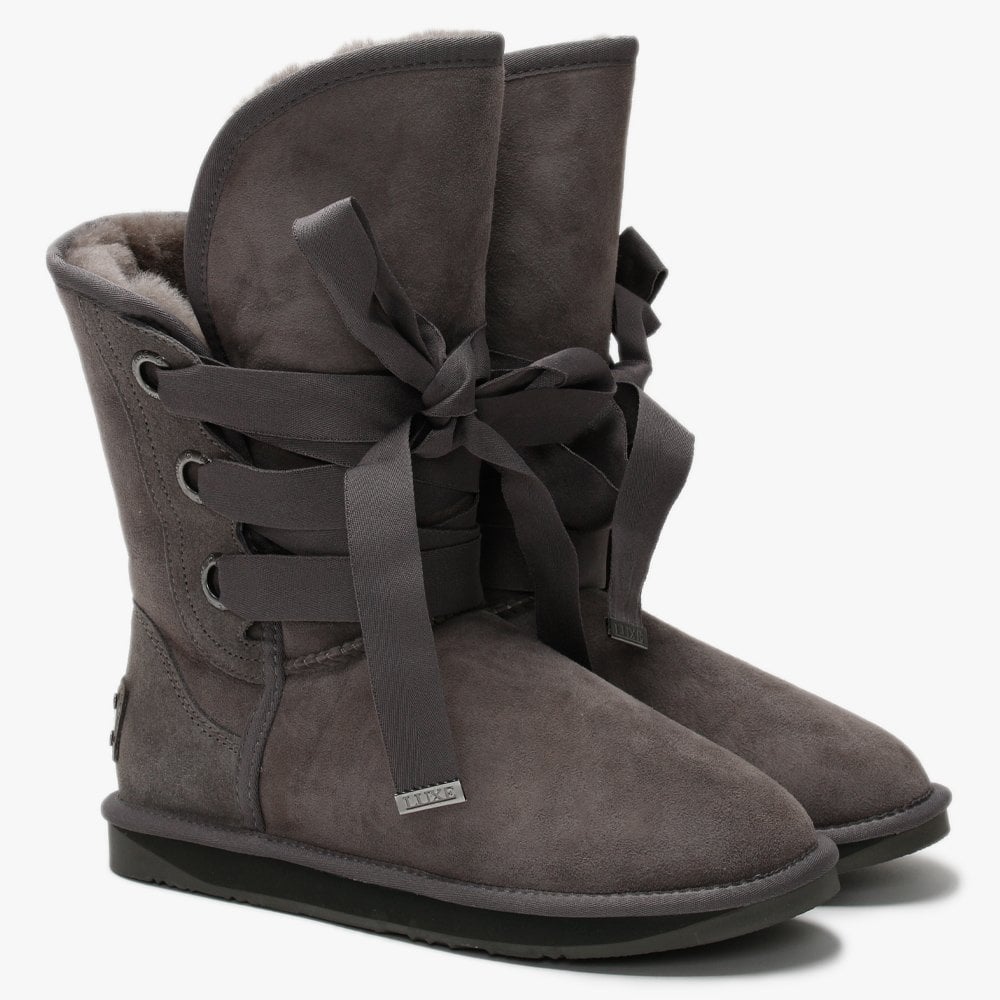 Bedouin Short Grey Double Face Sheepskin Boots