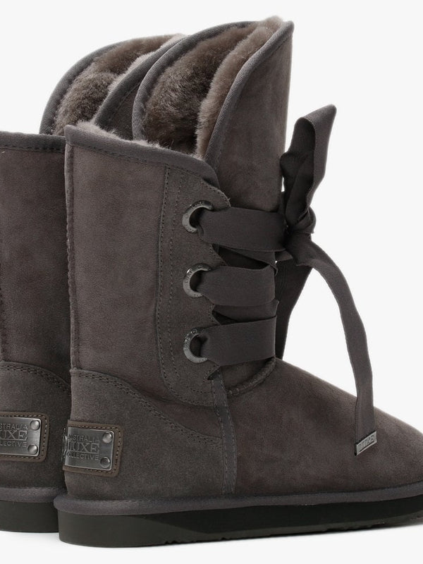 Bedouin Short Grey Double Face Sheepskin Boots