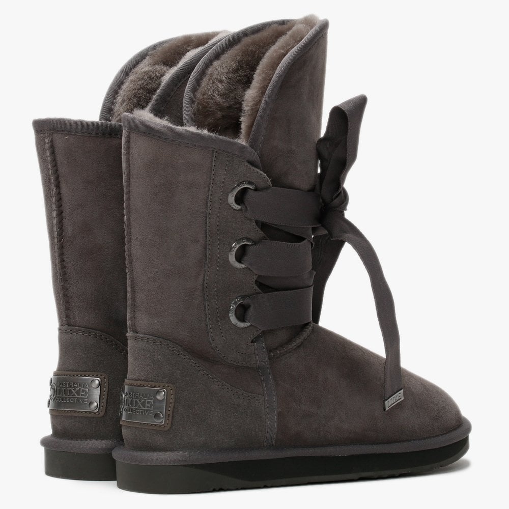 Bedouin Short Grey Double Face Sheepskin Boots