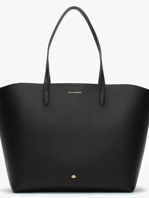 Ivy Black Leather Tote Bag