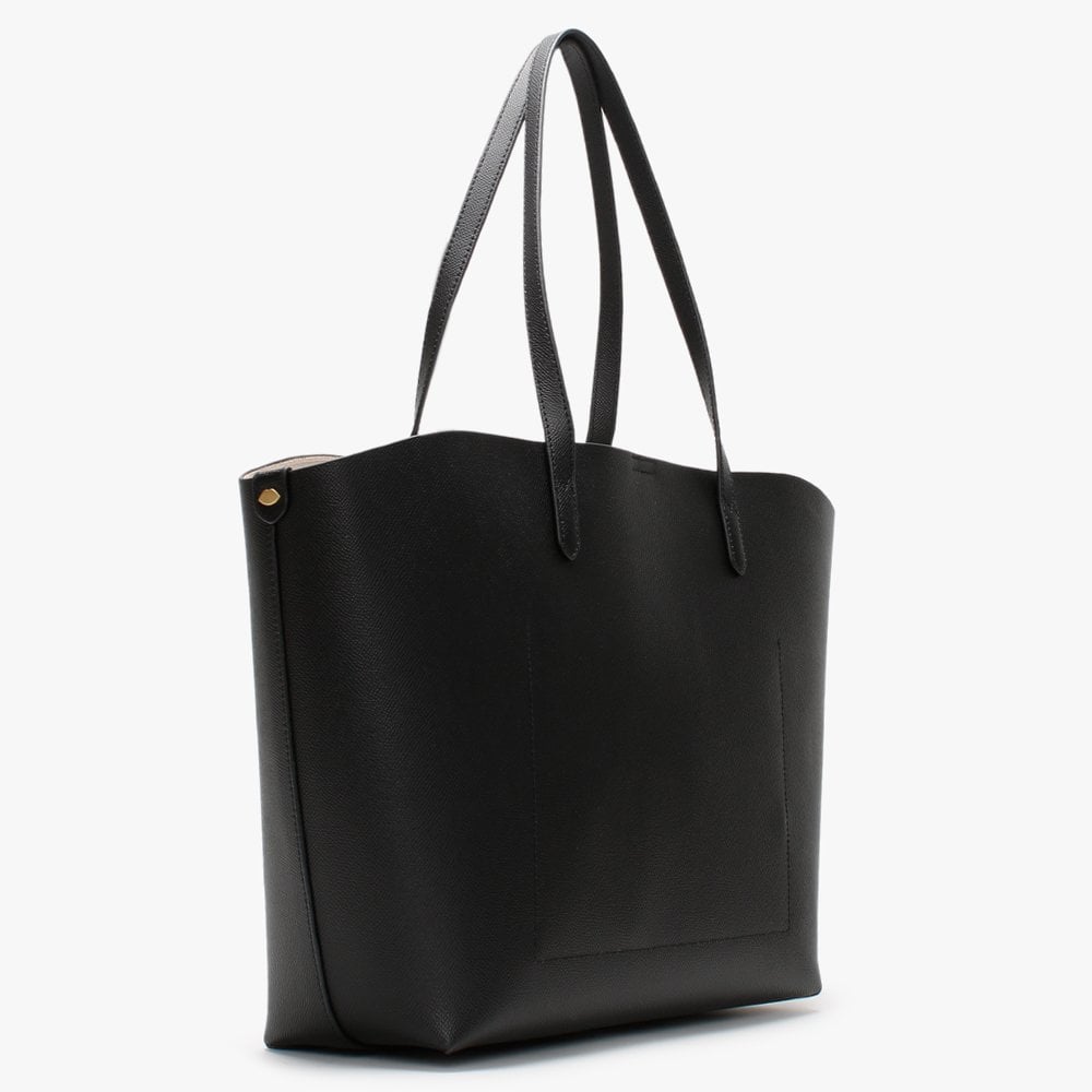 Ivy Black Leather Tote Bag