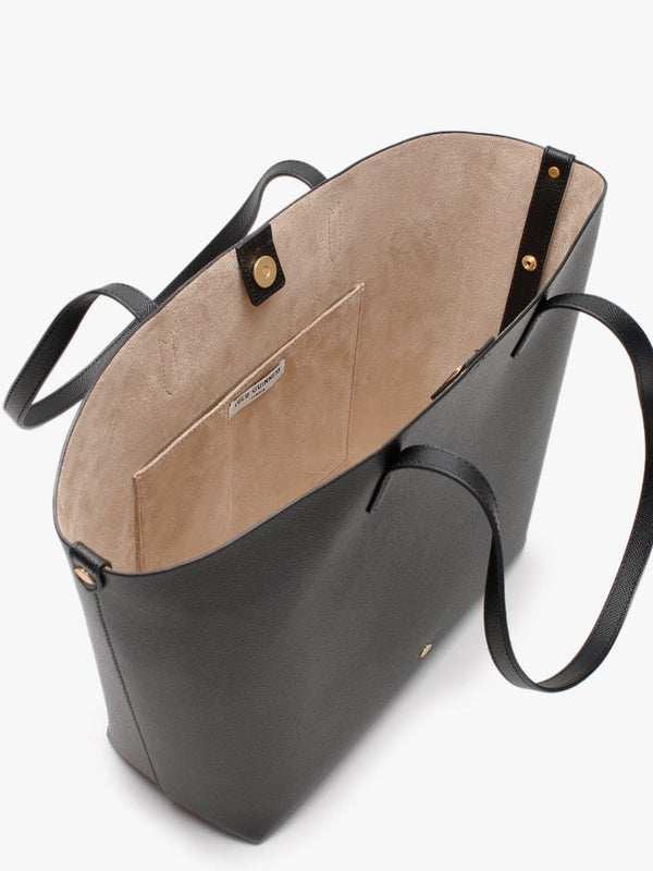 Ivy Black Leather Tote Bag