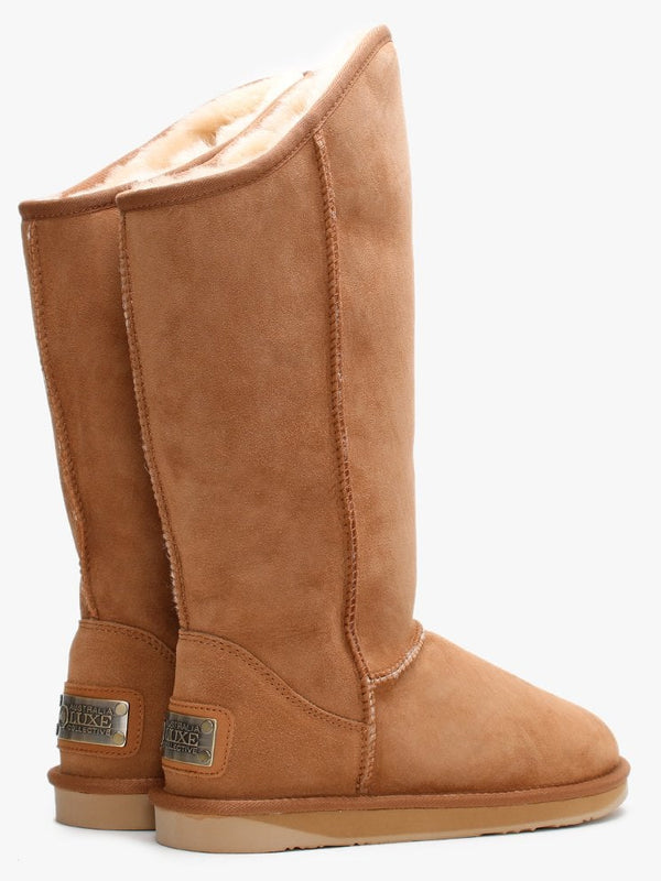 Cosy Tall Tan Double-Face Sheepskin Calf Boots