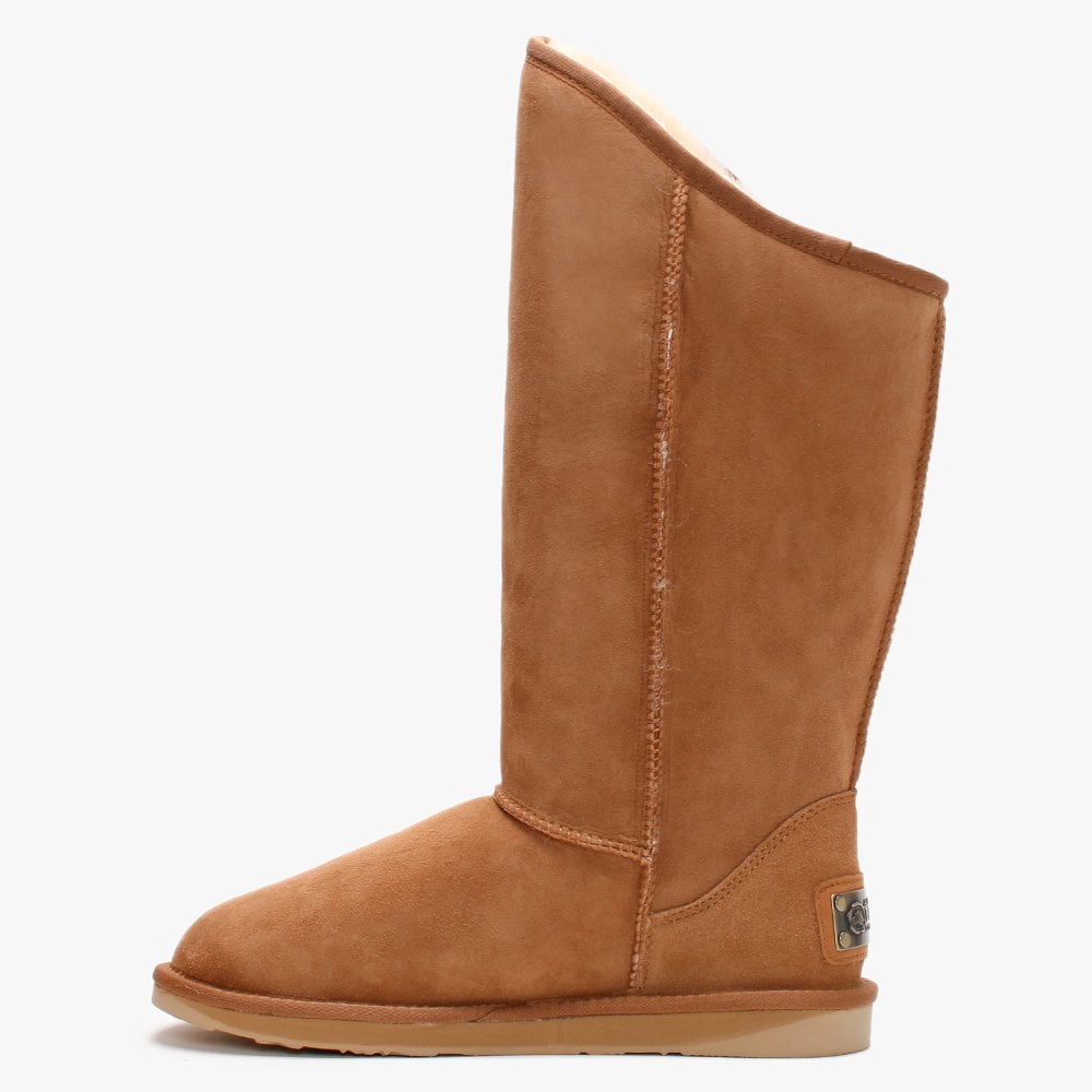 Cosy Tall Tan Double-Face Sheepskin Calf Boots