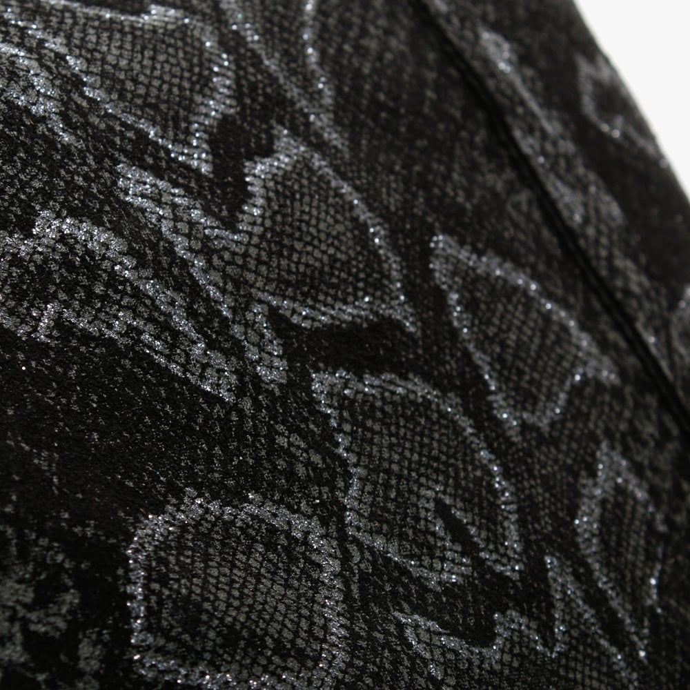 Black Metallic Reptile Leather Cross-Body Bag