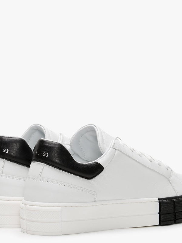 Exit White Leather Black Flash Trainers