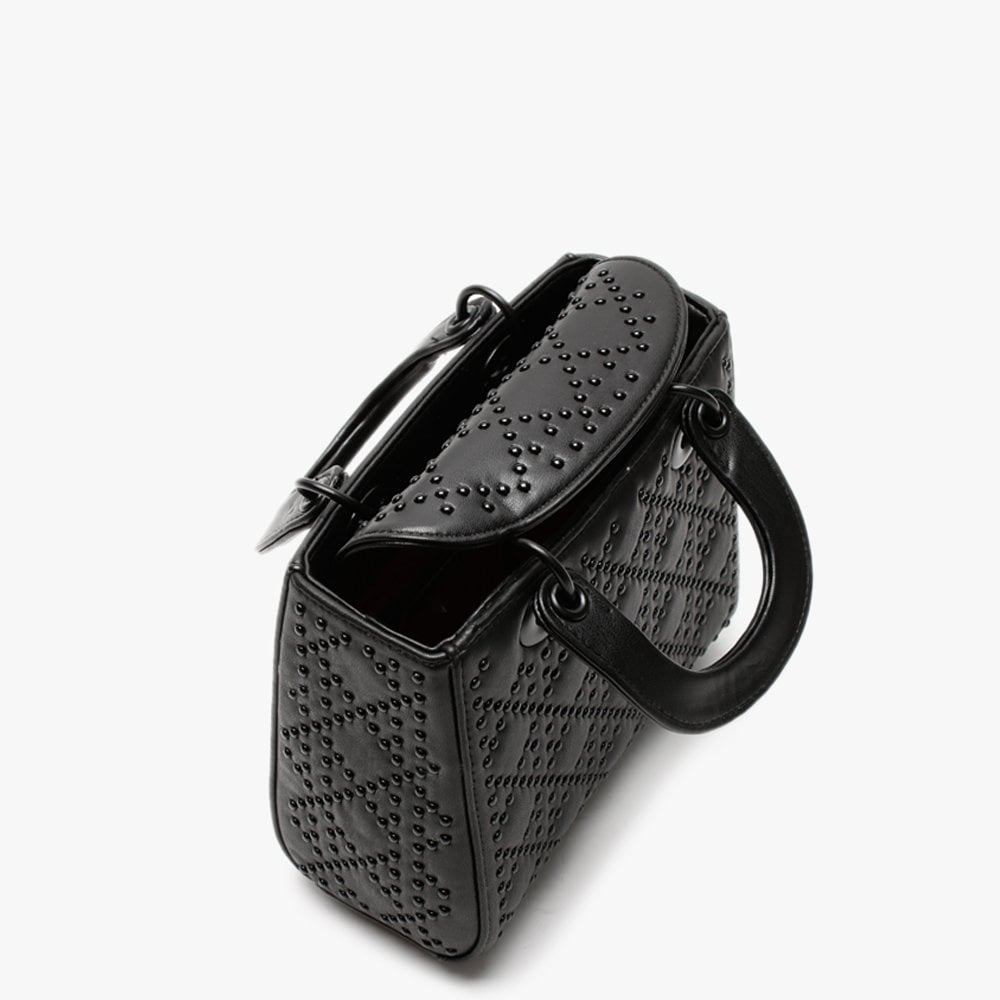 Medium Black Studded Box Bag