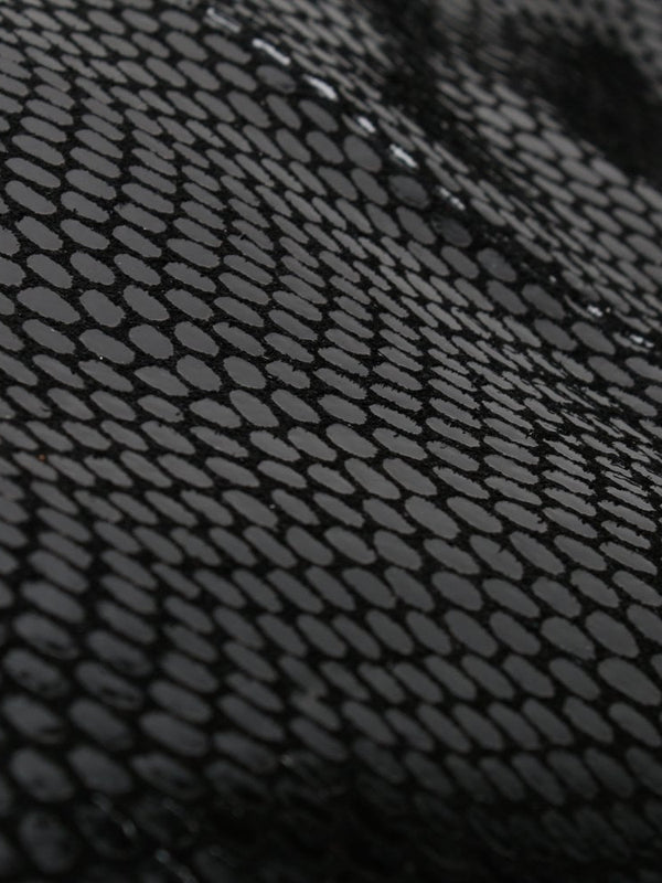 Black Leather Patent Reptile Shoulder Bag