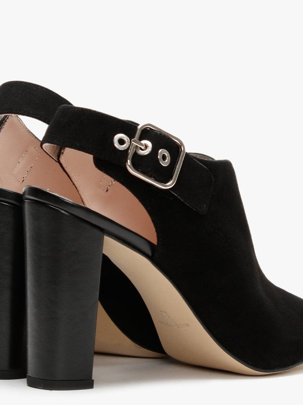 Madelyn Black Suede Heeled Sandals
